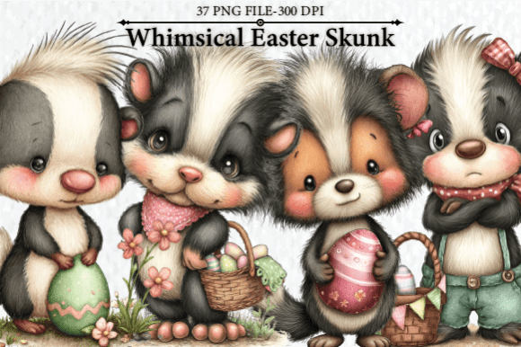 Download Whimsical Easter Skunk Clipart - Skunk clipart Collection