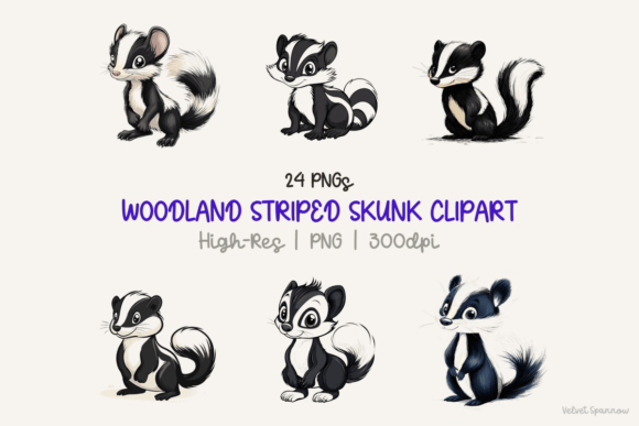 Download Woodland Striped Skunk Clipart - Skunk clipart Collection