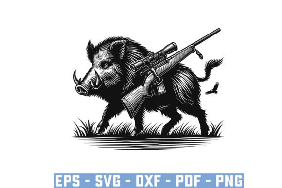 Download Wild Boar Hunter Pig Silhouette Bundle - Boar Collection