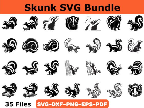 Download Skunk SVG Bundle, Cute Skunk Clipart - Skunk clipart Collection