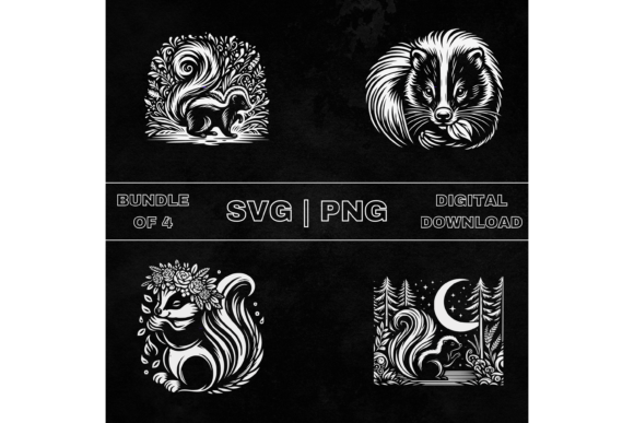 Download Skunk SVG Bundle, Skunk Clipart - Skunk clipart Collection