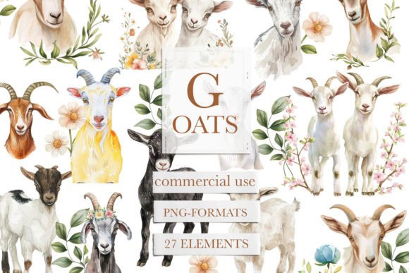 Download Cute Goat Png, Goat Watercolor Clipart - Cute goat Collection