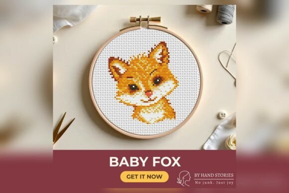 Download Baby Fox Cross Stitch Pattern PDF - Baby fox Collection